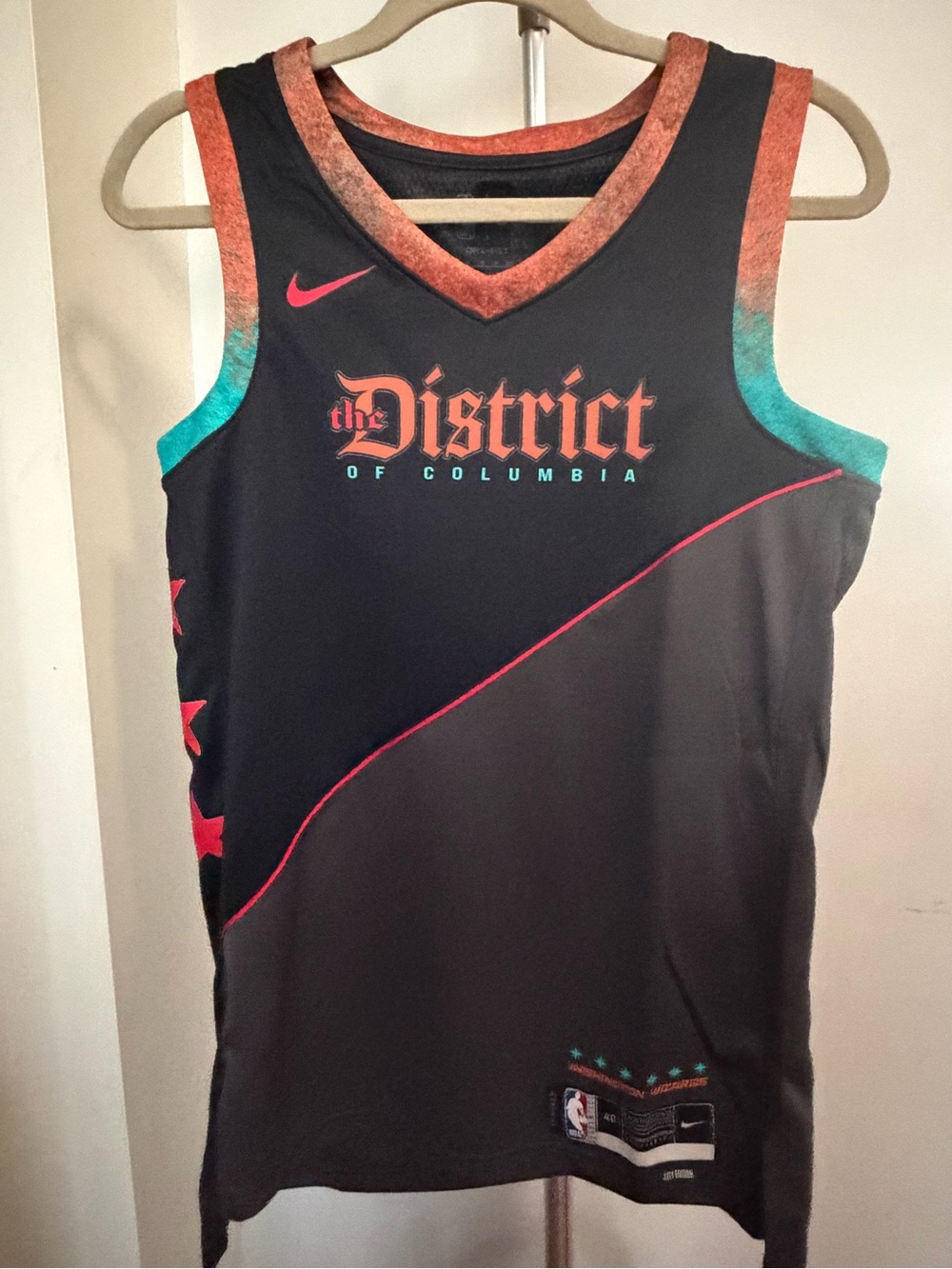 Nike Washington Wizards Gray Jersey with Teal and Orange Accents